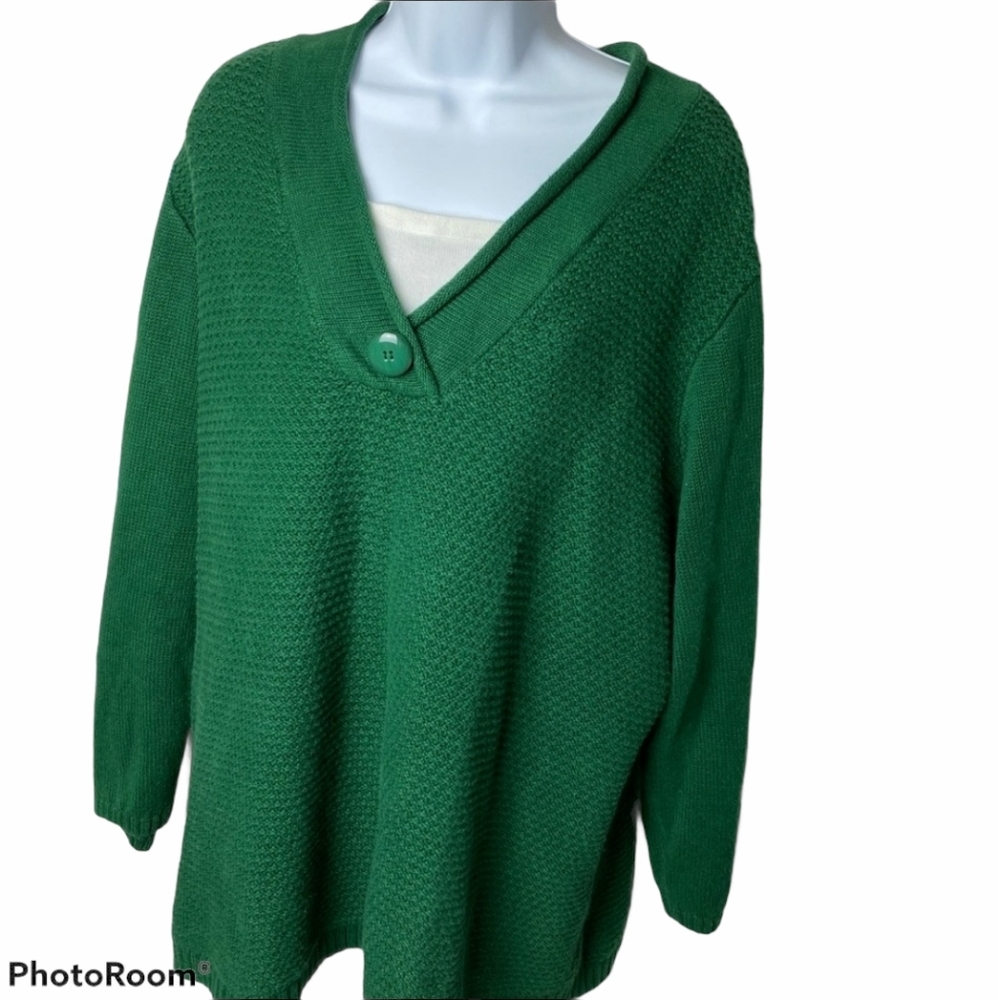 C.J Banks Green & White Layered Sweater Size 3 X.
